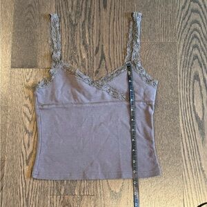 Edikted Gray Lace Trim Tank Top